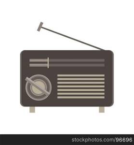 Radio flat icon isolated. Retro vintage style illustration sound symbol media music sign design old