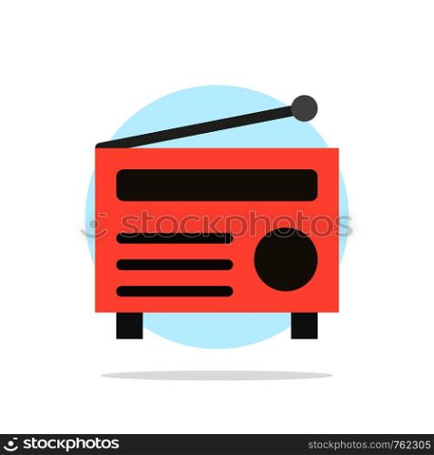 Radio, FM, Audio, Media Abstract Circle Background Flat color Icon