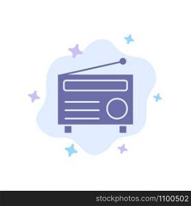 Radio, FM, Audio, Media Blue Icon on Abstract Cloud Background