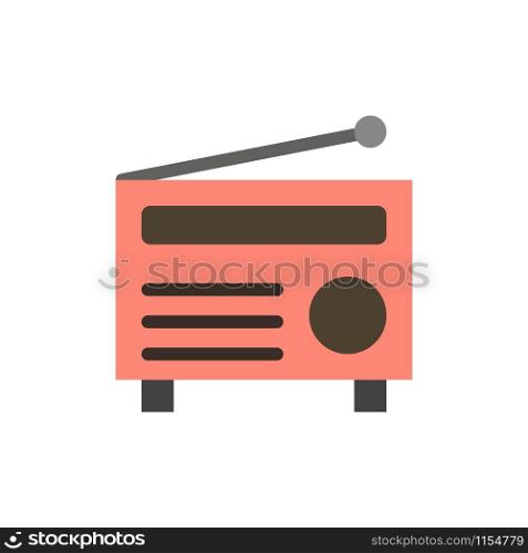 Radio, FM, Audio, Media Flat Color Icon. Vector icon banner Template