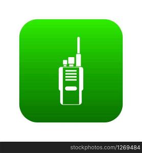 Radio icon digital green for any design isolated on white vector illustration. Radio icon digital green