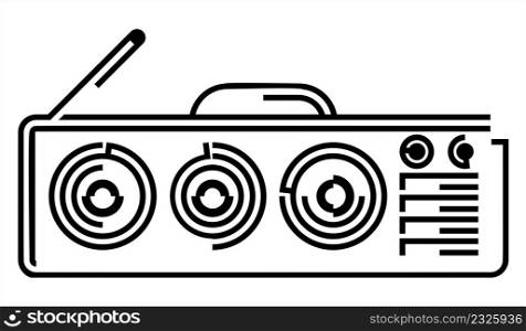 Radio Icon, Electronic Device Vector Art Illustration