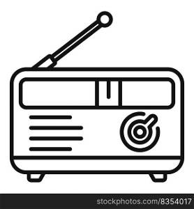Radio icon outline vector. Reportage media. Report production. Radio icon outline vector. Reportage media