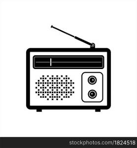 Radio Icon, Radio Receiver Icon Vector Art Illustration