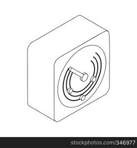 Radio location icon in isometric 3d style on a white background. Radio location icon, isometric 3d style
