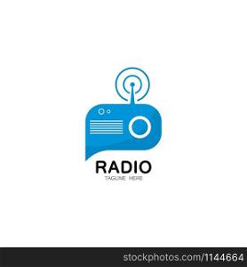 Radio logo template vector icon illustration design