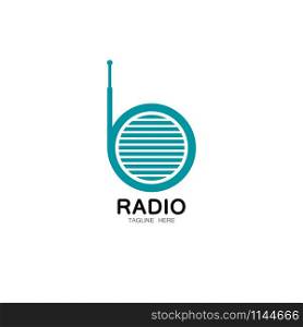 Radio logo template vector icon illustration design