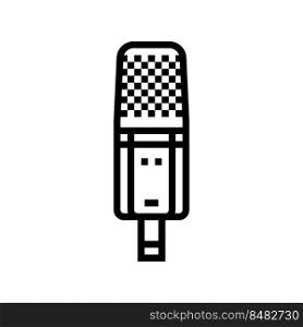radio mic microphone line icon vector. radio mic microphone sign. isolated contour symbol black illustration. radio mic microphone line icon vector illustration
