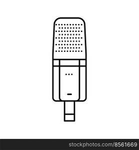 radio mic microphone line icon vector. radio mic microphone sign. isolated contour symbol black illustration. radio mic microphone line icon vector illustration