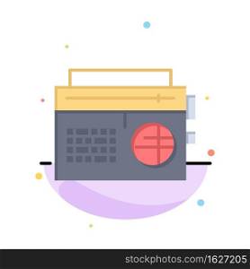 Radio, Music, Audio, Media Abstract Flat Color Icon Template