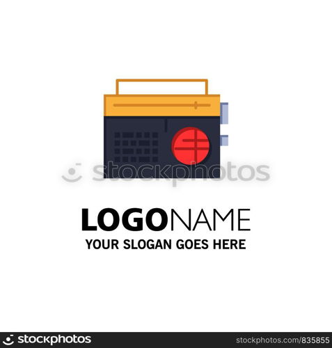 Radio, Music, Audio, Media Business Logo Template. Flat Color