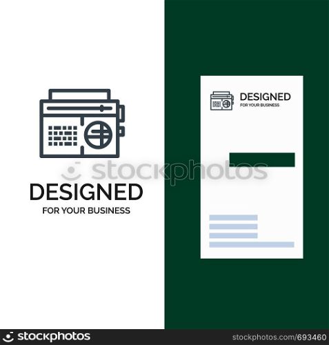 Radio, Music, Audio, Media Grey Logo Design and Business Card Template