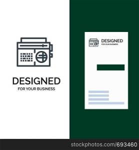 Radio, Music, Audio, Media Grey Logo Design and Business Card Template