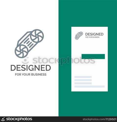 Radio, Music, Technology Grey Logo Design and Business Card Template