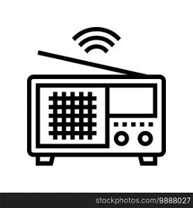 radio news line icon vector. radio news sign. isolated contour symbol black illustration. radio news line icon vector illustration