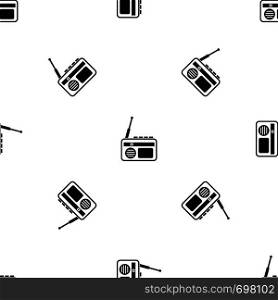 Radio pattern repeat seamless in black color for any design. Vector geometric illustration. Radio pattern seamless black