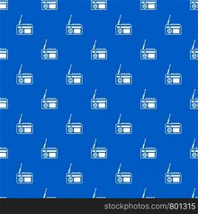 Radio pattern repeat seamless in blue color for any design. Vector geometric illustration. Radio pattern seamless blue