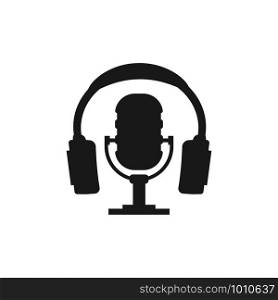 radio symbol icon microphone and headphones, vector illustration. radio symbol icon microphone and headphones, vector