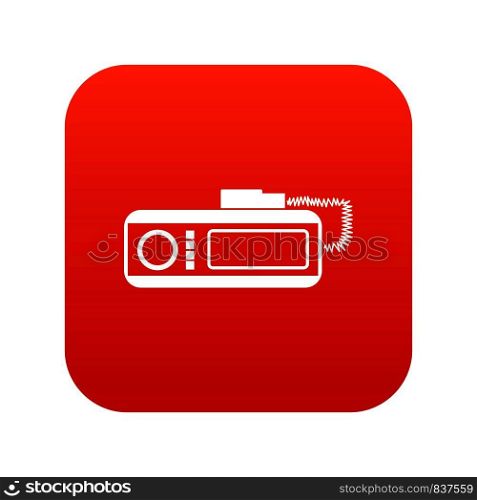 Radio taxi icon digital red for any design isolated on white vector illustration. Radio taxi icon digital red