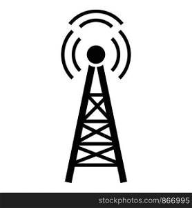 Radio tower icon. Simple illustration of radio tower vector icon for web design isolated on white background. Radio tower icon, simple style