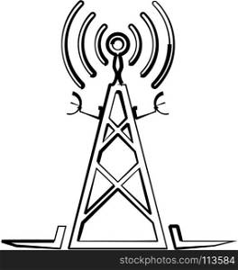 Radio Tower Icon Vector Art Illustration