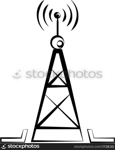 Radio Tower Icon Vector Art Illustration