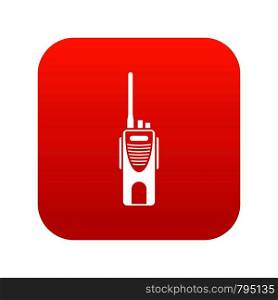 Radio transmitter icon digital red for any design isolated on white vector illustration. Radio transmitter icon digital red