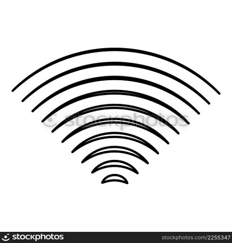 Radio wave wireless contour outline line icon black color vector illustration image thin flat style simple. Radio wave wireless contour outline line icon black color vector illustration image thin flat style