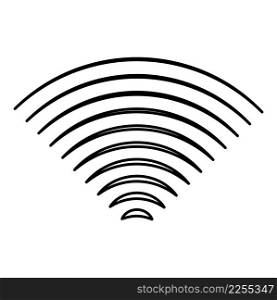 Radio wave wireless contour outline line icon black color vector illustration image thin flat style simple. Radio wave wireless contour outline line icon black color vector illustration image thin flat style