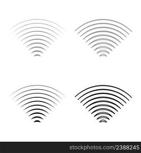 Radio wave wireless set icon grey black color vector illustration image simple solid fill outline contour line thin flat style. Radio wave wireless set icon grey black color vector illustration image solid fill outline contour line thin flat style