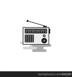 Radio Web Icon. Flat Line Filled Gray Icon Vector