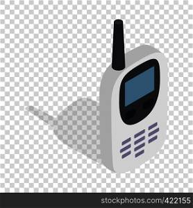 Radio with GPS navigator isometric icon 3d on a transparent background vector illustration. Radio with GPS navigator isometric icon