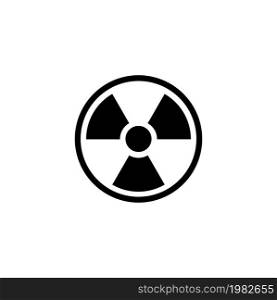 Radioactive Warning, Radiation. Flat Vector Icon illustration. Simple black symbol on white background. Radioactive Warning, Radiation sign design template for web and mobile UI element. Radioactive Warning, Radiation Flat Vector Icon
