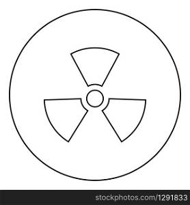 Radioactivity Symbol Nuclear sign icon in circle round outline black color vector illustration flat style simple image. Radioactivity Symbol Nuclear sign icon in circle round outline black color vector illustration flat style image