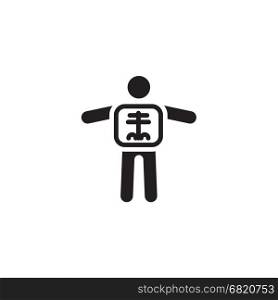 Radiology and Medical Services Icon. Flat Design.. Radiology and Medical Services Icon. Flat Design Isolated man silhouette with radiology sign.
