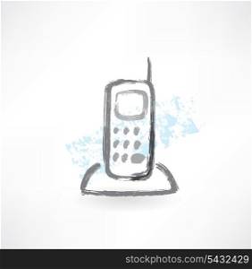radiotelephone grunge icon.
