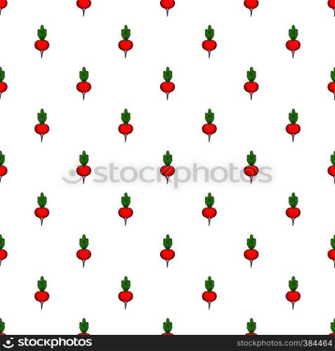 Radish pattern. Cartoon illustration of radish vector pattern for web. Radish pattern, cartoon style