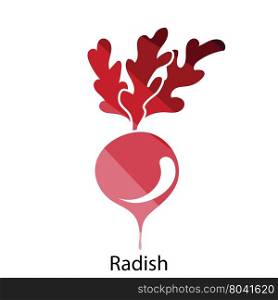 Radishes icon. Flat color design. Vector illustration.