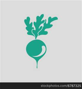 Radishes icon. Gray background with green. Vector illustration.