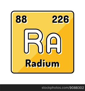radium chemical element color icon vector. radium chemical element sign. isolated symbol illustration. radium chemical element color icon vector illustration