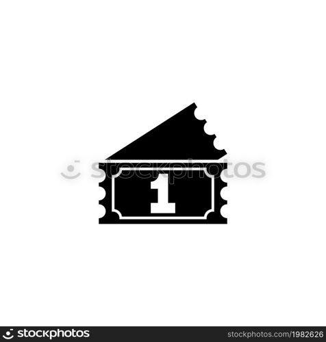 Raffle Ticket. Flat Vector Icon illustration. Simple black symbol on white background. Raffle Ticket sign design template for web and mobile UI element. Raffle Ticket Flat Vector Icon