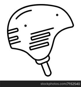 Rafting helmet icon. Outline rafting helmet vector icon for web design isolated on white background. Rafting helmet icon, outline style