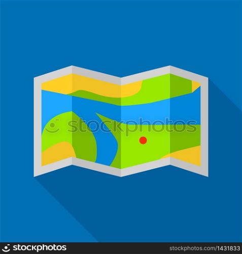 Rafting river map icon. Flat illustration of rafting river map vector icon for web design. Rafting river map icon, flat style