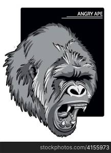 raging gorilla vector illustration