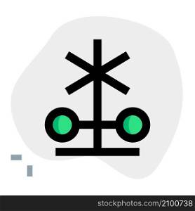 Rail road sign with light signaling operation