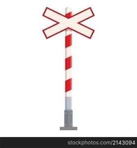 Rail road traffic icon cartoon vector. Signal barrier. Crossing stop. Rail road traffic icon cartoon vector. Signal barrier