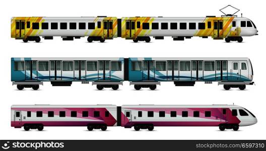 Rail Transport Cars Set