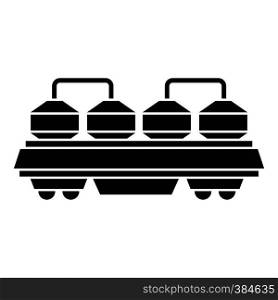 Rail wagon for construction materials icon. Simple illustration of rail wagon vector icon for web design. Rail wagon for cement icon, simple style