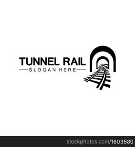 Rail with tunnel logo icon vector design template