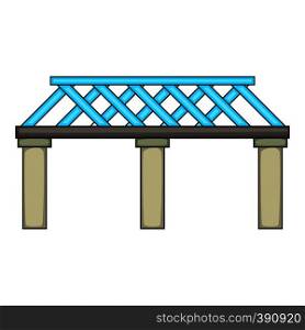Railroad bridge icon. Cartoon illustration of bridge vector icon for web design. Railroad bridge icon, cartoon style